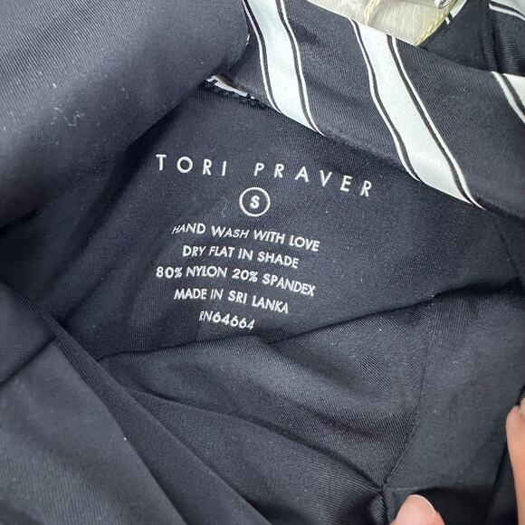 Tori Praver Genevie Stripe One-Piece Swimsuit Size Small - Picture 3 of 5